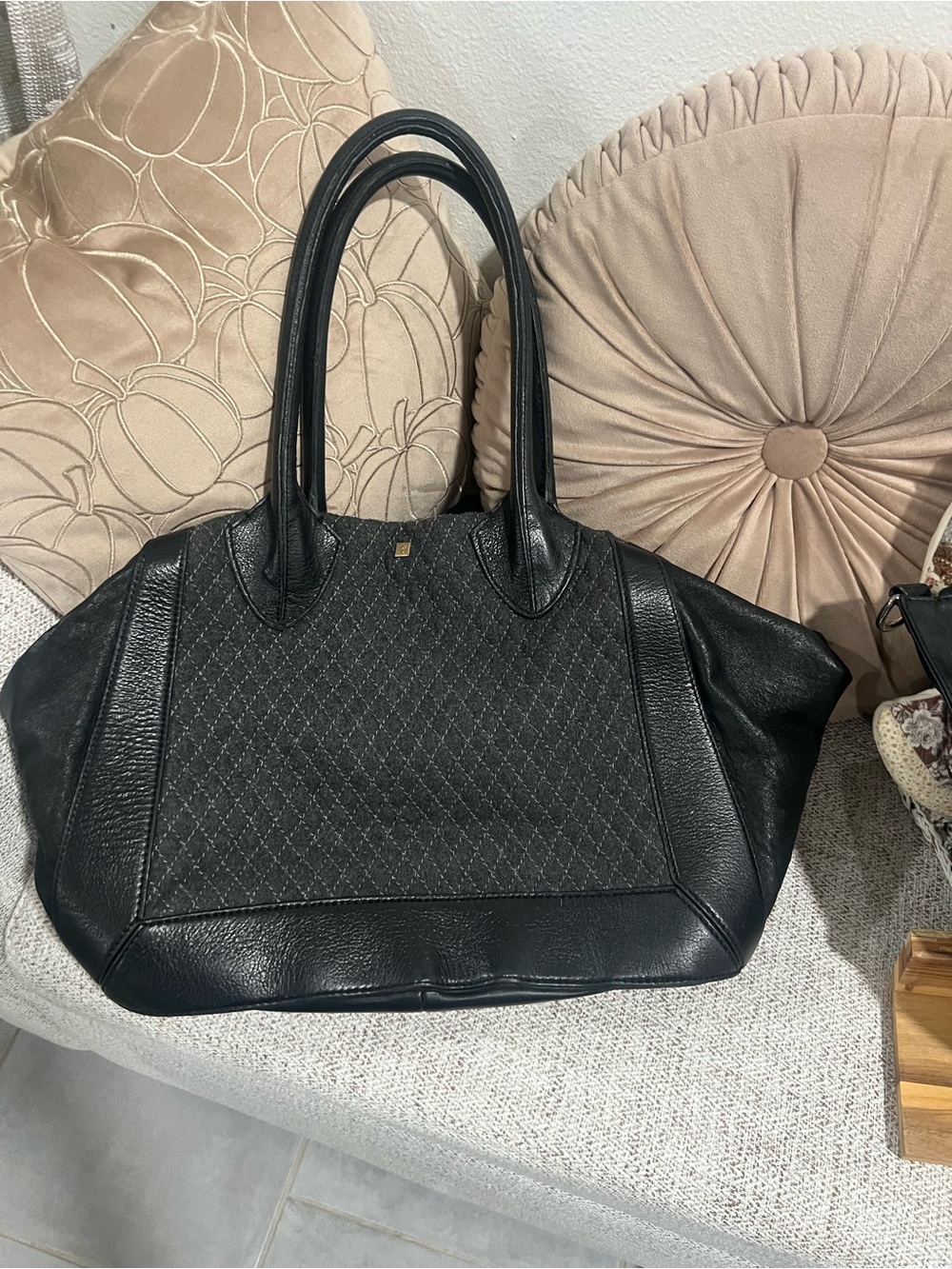 Pour La Victoire Black Quilted Leather Tote